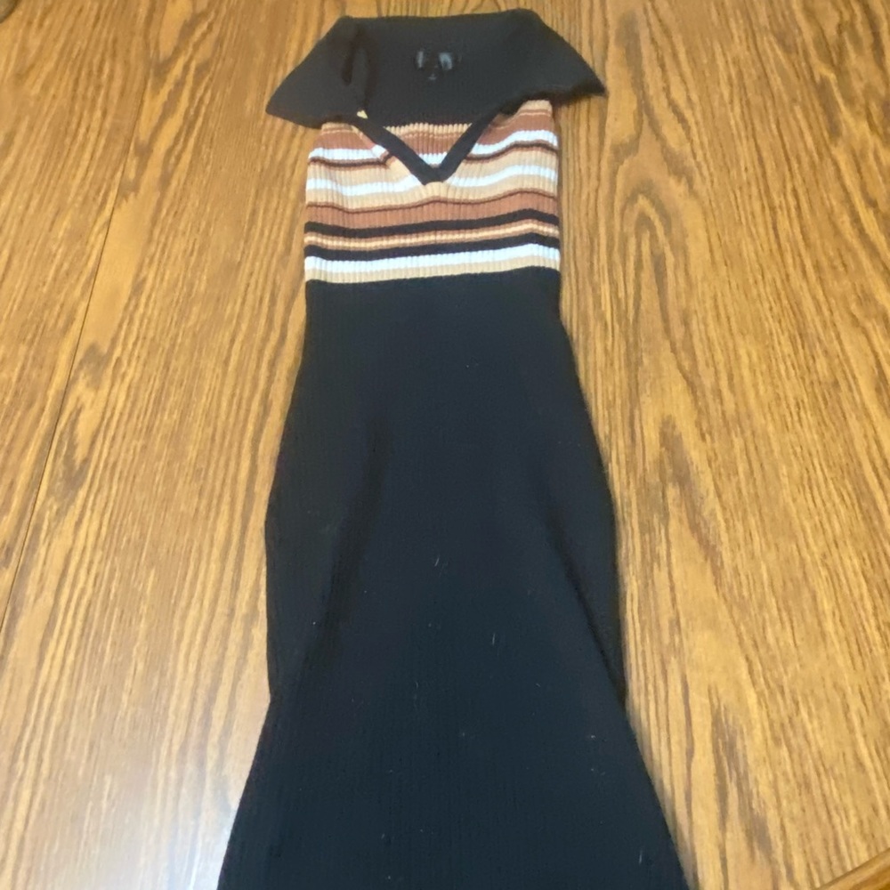 Blue and White Sleeveless Sheath Mini Dress